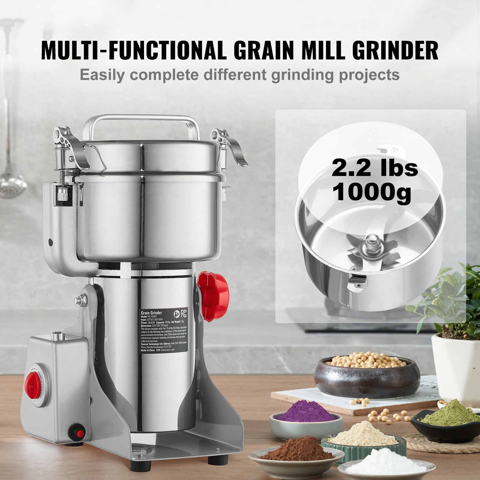 Elektryczny młynek do ziaren 1 – Spice Grinder Machine Commercial 1000G recenzja i cena