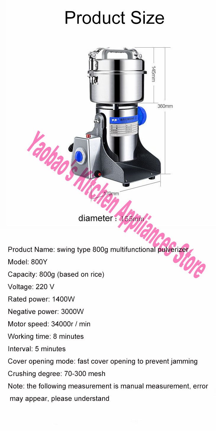 Młynek do suchej żywności 1400 – Ultra Fine Powder Grinder Machine recenzja i cena