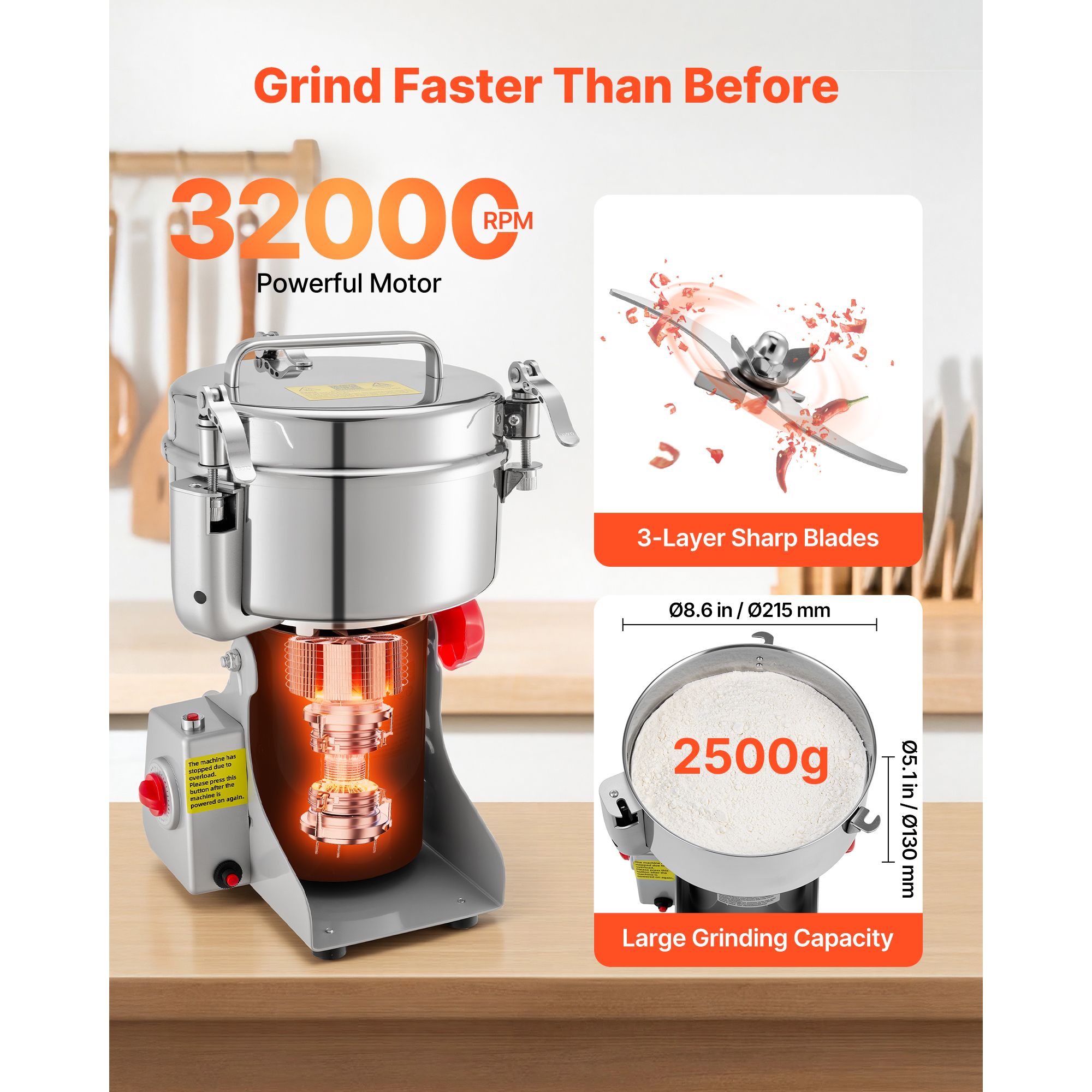 Elektryczny młynek do zbóż o m – Dry Grain Grinder Stainless Steel recenzja i cena