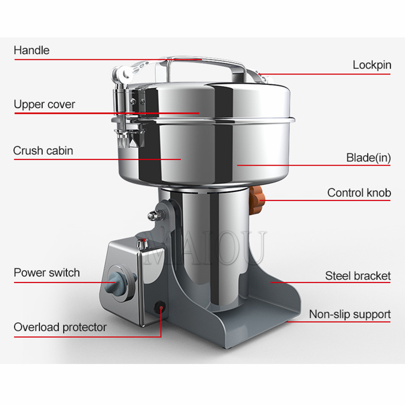 Młynek do suchej ziarna 220V 8 – Electric Grain Mill 2500W recenzja i cena